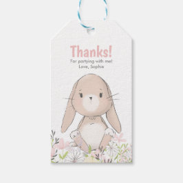 Bunny Birthday Bedankt labels | Favoriete labels Cadeaulabel