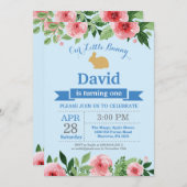 Bunny Birthday Boy Easter 1st First Birthday Kaart (Voorkant / Achterkant)