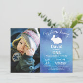 Bunny Birthday Boy Easter 1st First Birthday Kaart (Staand voorkant)