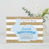 Bunny Birthday Boy Easter 1st First Birthday Kaart (Staand voorkant)