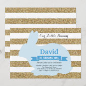 Bunny Birthday Boy Easter 1st First Birthday Kaart (Voorkant / Achterkant)