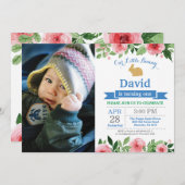 Bunny Birthday Boy Easter 1st First Birthday Kaart (Voorkant / Achterkant)