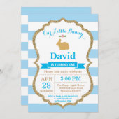 Bunny Birthday Boy Easter 1st First Birthday Kaart (Voorkant / Achterkant)