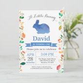 Bunny Birthday Boy Easter 1st First Birthday Kaart (Staand voorkant)