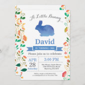 Bunny Birthday Boy Easter 1st First Birthday Kaart (Voorkant / Achterkant)