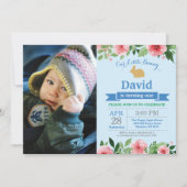 Bunny Birthday Boy Easter 1st First Birthday Kaart (Voorkant)