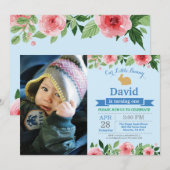 Bunny Birthday Boy Easter 1st First Birthday Kaart (Voorkant / Achterkant)