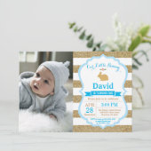 Bunny Birthday Boy Easter 1st First Birthday Kaart (Staand voorkant)