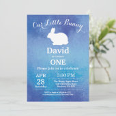 Bunny Birthday Boy Easter 1st First Birthday Kaart (Staand voorkant)