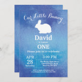 Bunny Birthday Boy Easter 1st First Birthday Kaart (Voorkant / Achterkant)