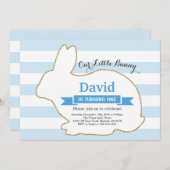 Bunny Birthday Boy Easter 1st First Birthday Kaart (Voorkant / Achterkant)