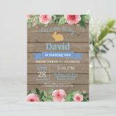 Bunny Birthday Boy Easter 1st First Birthday Kaart (Staand voorkant)