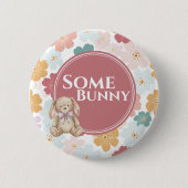 Bunny Birthday Button Cute Bunny Party (Voorkant)