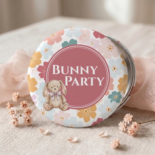 Bunny Birthday Button Cute Bunny Party