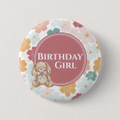 Bunny Birthday Button Cute Bunny Party (Voorkant)