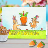 Bunny Birthday Cake Greeting Kaart