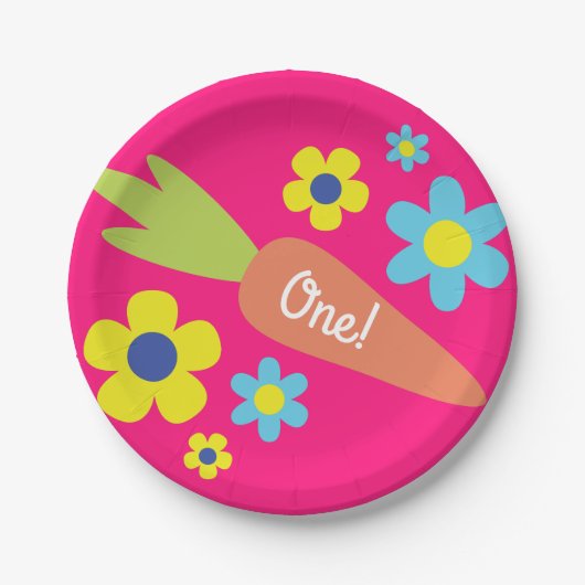 Bunny Birthday Cute Kind Rabbit Party Papieren Bordje (Voorkant)