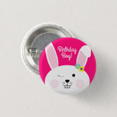 Bunny Birthday Cute Kind Rabbit Party Ronde Button 3,2 Cm (Voorkant /achterkant)