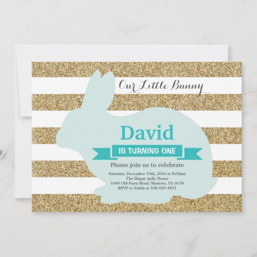 Bunny Birthday Easter 1st eerste verjaardag Kaart (Voorkant)