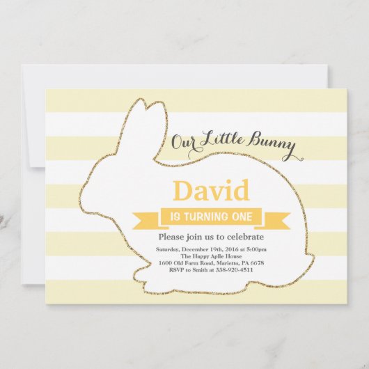 Bunny Birthday Easter 1st eerste verjaardag Kaart (Voorkant)