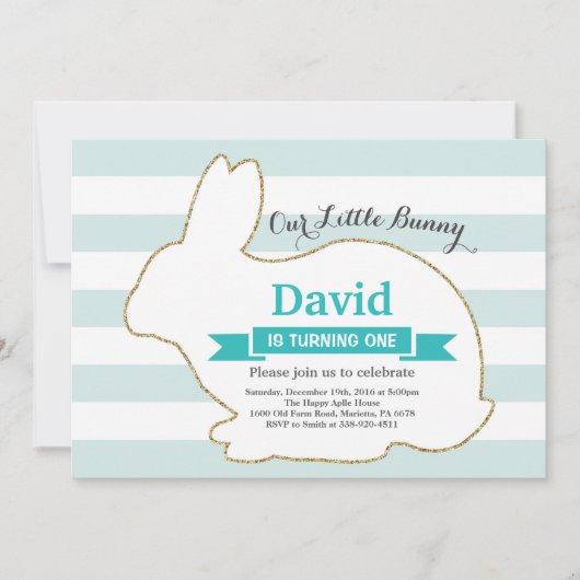 Bunny Birthday Easter 1st eerste verjaardag Kaart (Voorkant)