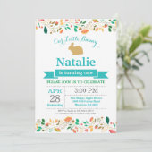 Bunny Birthday Girl Easter 1e verjaardag Kaart (Staand voorkant)