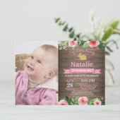 Bunny Birthday Girl Easter 1e verjaardag Kaart (Staand voorkant)