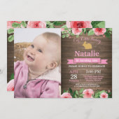 Bunny Birthday Girl Easter 1e verjaardag Kaart (Voorkant / Achterkant)