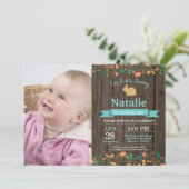 Bunny Birthday Girl Easter 1e verjaardag Kaart (Staand voorkant)