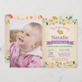 Bunny Birthday Girl Easter 1e verjaardag Kaart (Voorkant / Achterkant)