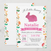 Bunny Birthday Girl Easter 1e verjaardag Kaart (Voorkant / Achterkant)