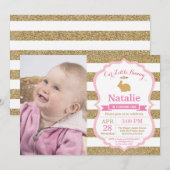 Bunny Birthday Girl Easter 1e verjaardag Kaart (Voorkant / Achterkant)