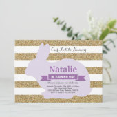 Bunny Birthday Girl Easter 1e verjaardag Kaart (Staand voorkant)