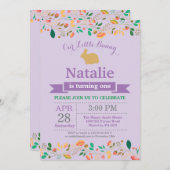 Bunny Birthday Girl Easter 1e verjaardag Kaart (Voorkant / Achterkant)