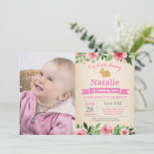 Bunny Birthday Girl Easter 1e verjaardag Kaart (Staand voorkant)