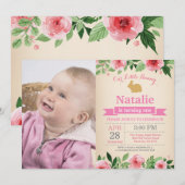 Bunny Birthday Girl Easter 1e verjaardag Kaart (Voorkant / Achterkant)