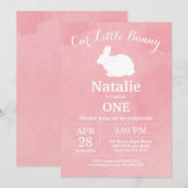 Bunny Birthday Girl Easter 1e verjaardag Kaart (Voorkant / Achterkant)