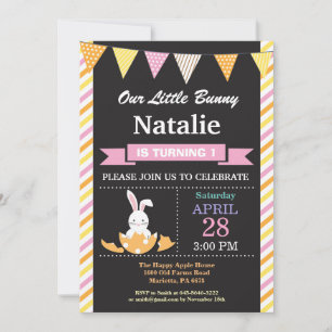 Bunny Birthday Girl Easter Birthday Kaart