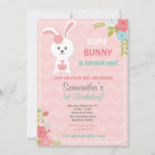 Bunny Birthday Invitation / Bunny Invitation Kaart (Voorkant)