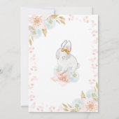 Bunny Birthday Invitation, Bunny Invitation Kaart (Achterkant)