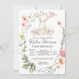 Bunny Birthday Invitation, een bunny is er een Kaart