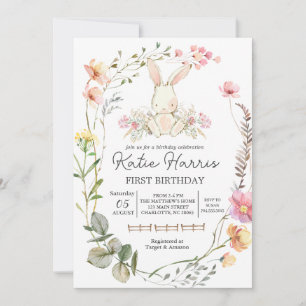 Bunny Birthday Invitation, een bunny is er een Kaart