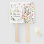 Bunny Birthday Invitation, een of ander konijn is  Handwaaier (Voorkant en achterkant)