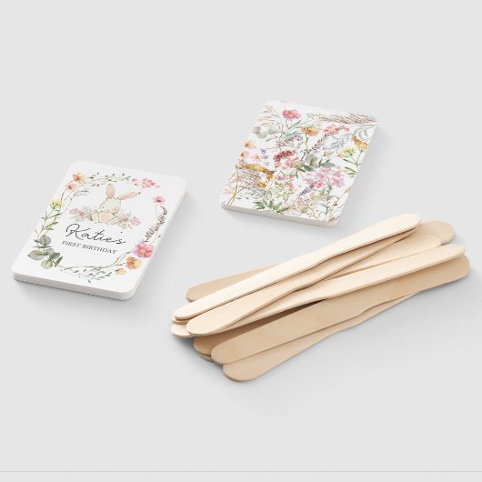 Bunny Birthday Invitation, een of ander konijn is  Handwaaier (Niet-gemonteerd)