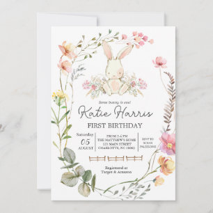 Bunny Birthday Invitation, een of ander konijn is Kaart
