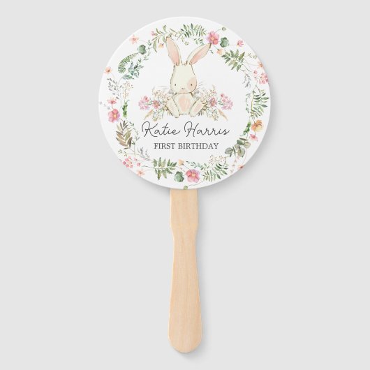 Bunny Birthday Invitation, een of andere bunny fan Handwaaier (Voorkant)