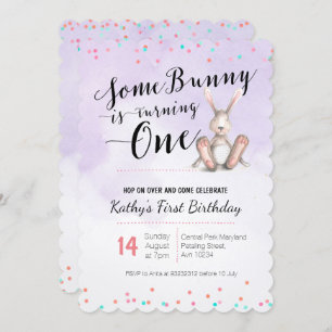 Bunny Birthday Invitation PAARS Kaart