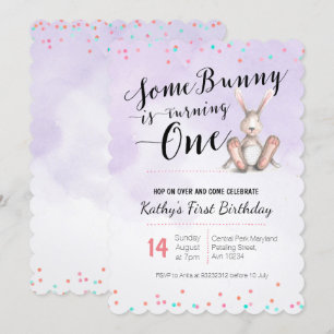 Bunny Birthday Invitation PAARSE Kaart