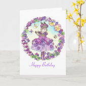 Bunny Birthday kaart (Gele Bloem)