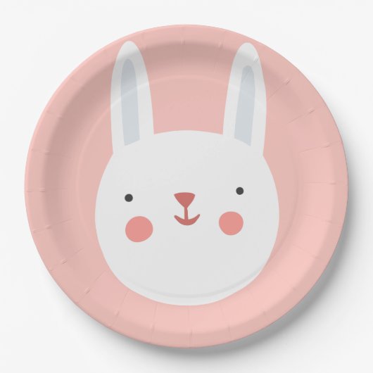 Bunny Birthday Kinder Wall Decor Papieren Bordje (Voorkant)